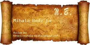 Mihala Beáta névjegykártya