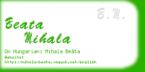 beata mihala business card