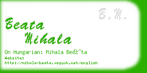 beata mihala business card